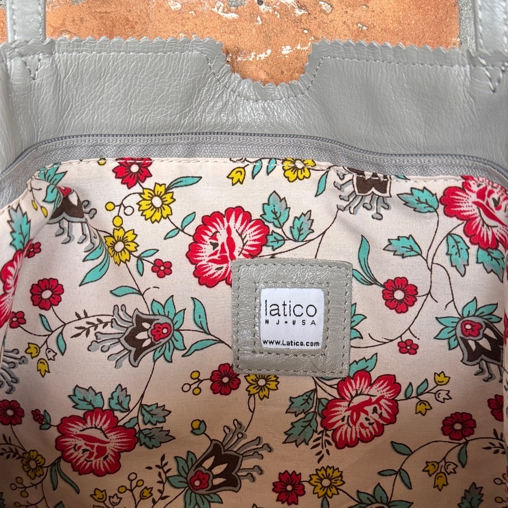 Latico Elegant Gray Leather Tote - Picture 13 of 16